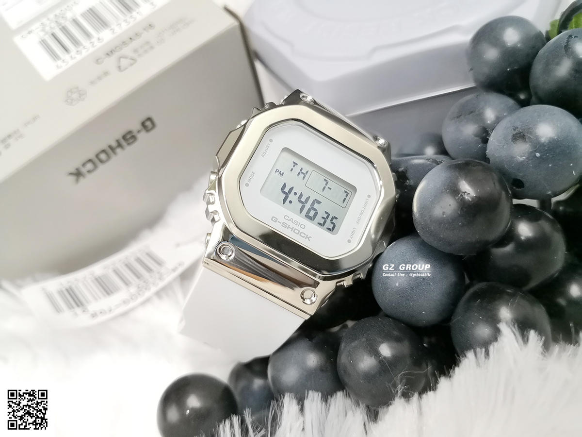 CASIO MID YEAR SALE G-SHOCK พร้อมส่ง นาฬิกาข้อมือ นาฬิกากันน้ำ นาฬิกาของแท้ ประกันศูนย์ CMG 1 ปี รุ่น GM-S5600G-7 นาฬิกาสีเงิน