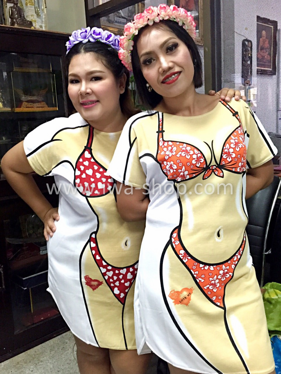 พวงมาลัยฮาวาย พวงมาลัยดอกไม้ พวงมาลัยแฟนซี ม่วงขาว