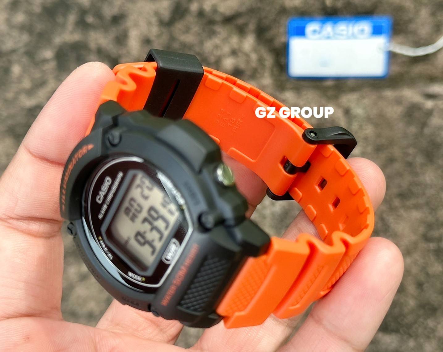 CASIO นาฬิกาคาสิโอ นาฬิกาข้อมือ นาฬิกากันน้ำ นาฬิกาของแท้ ประกันศูนย์ CMG 1 ปี รุ่น W-219H-4A นาฬิกาสีส้ม