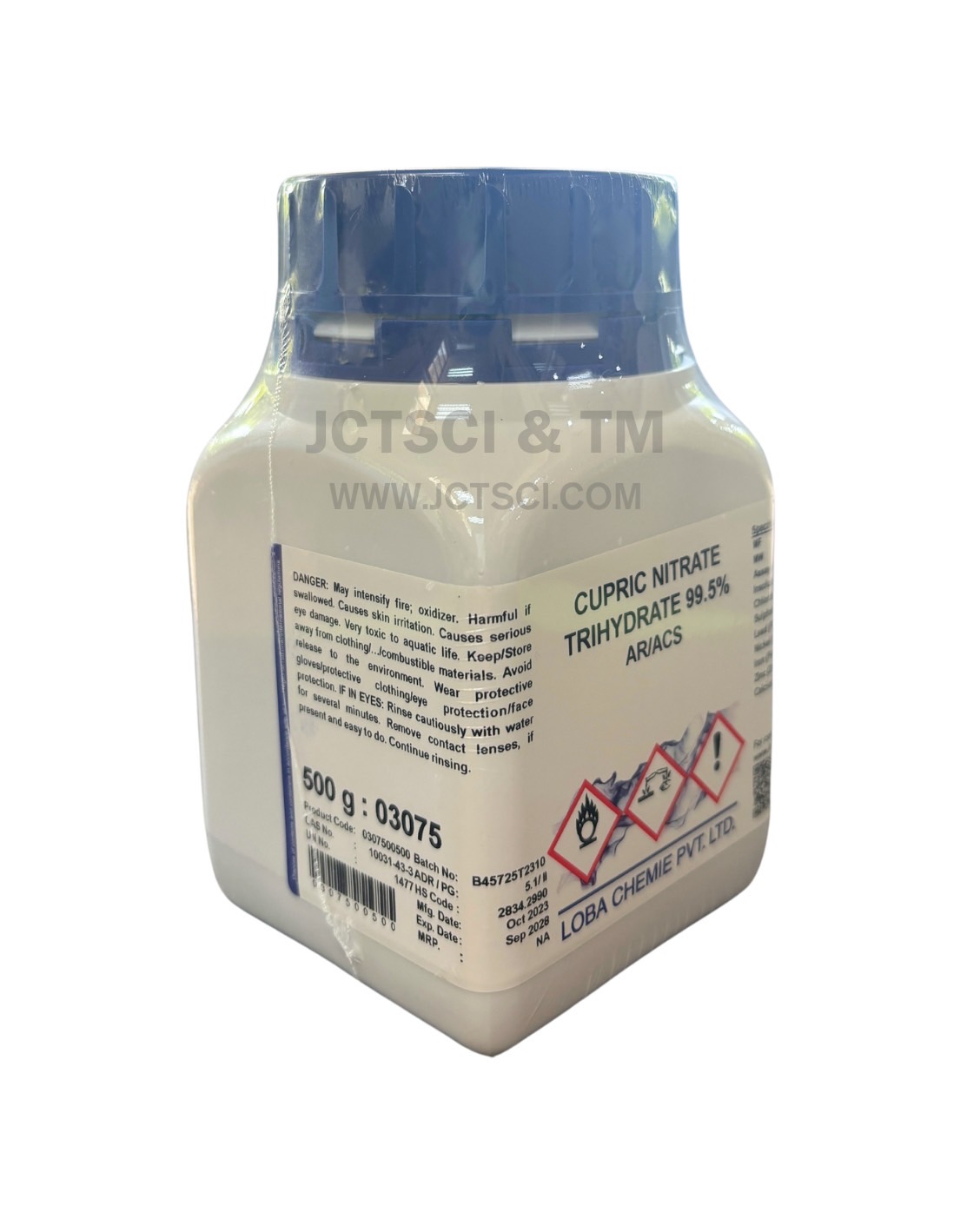 Cupric Nitrate Trihydrate 99.5%, AR/ACS 500 g. Loba Chemie™