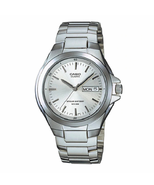 CASIO นาฬิกาคาสิโอ นาฬิกาข้อมือ นาฬิกากันน้ำ นาฬิกาของแท้ ประกันศูนย์ CMG 1 ปี รุ่น MTP-1228D-7A นาฬิกาสีเงิน