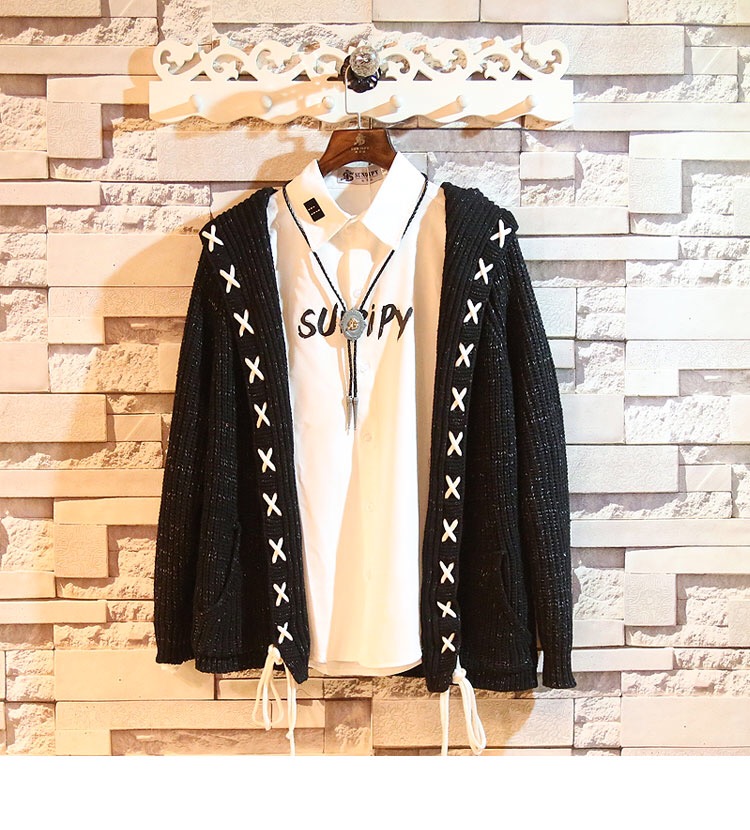 เสื้อหนาวไหมพรม หมวกฮู้ด แต่งเชือก ไหมพรมถัก เนื้อไหม นุ่ม สวย งานญี่ปุ่นคะ Size L สำเนา สำเนา