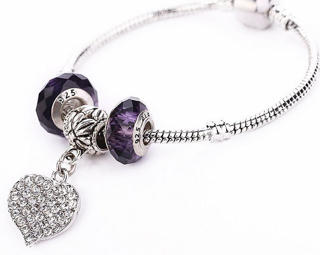 สร้อยข้อมือ Diy สไตล์ Pandora แต่ง ชาร์ม ห้อยจี้ หัวใจฝังเพชร สร้อยข้อมือผู้หญิง แฟชั่น ร้อยคริสตัลแท้ สุดหรู ของขวัญวันเกิด วันครบรอบ ให้แฟน 435784