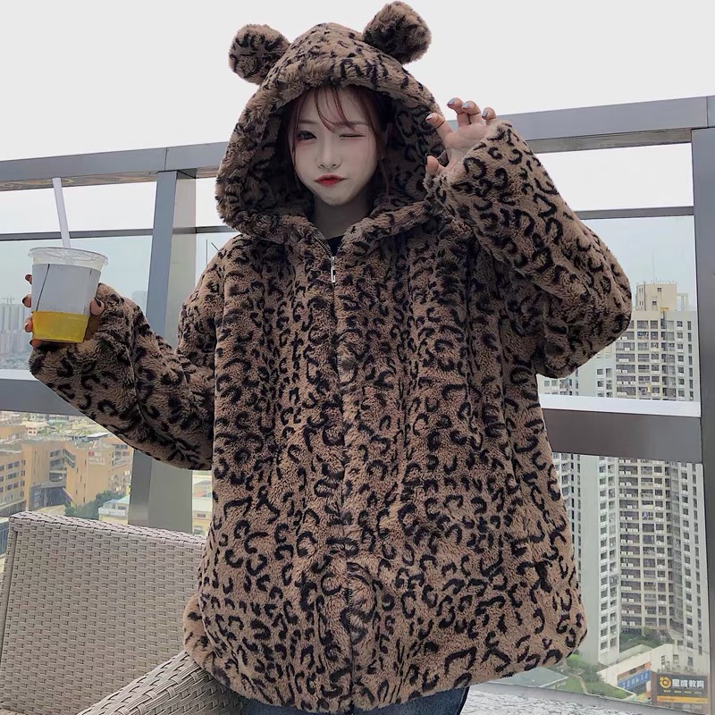 เสื้อเฟอร์กันหนาว ลายเสือ หมวกฮู้ด เสือ เสื้อคลุมขน ลายเสือ ขนนิ่มฟู นุ่มมากคะ สำเนา ลายเสือ