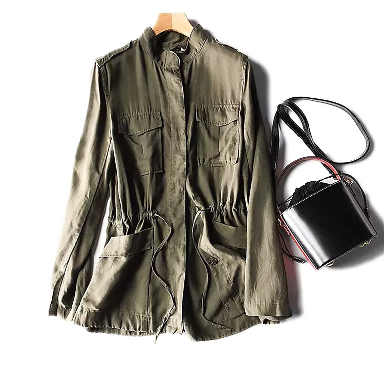 H&M (ตัดป้ายบางส่วน) เสื้อแจ็คเก็ต เสื้อเขียวทหาร เสื้อนอก แบรนด์H&M แพทเทินสวย เท่ห์มาก คะ Size M/L/XL/XXL เขียว