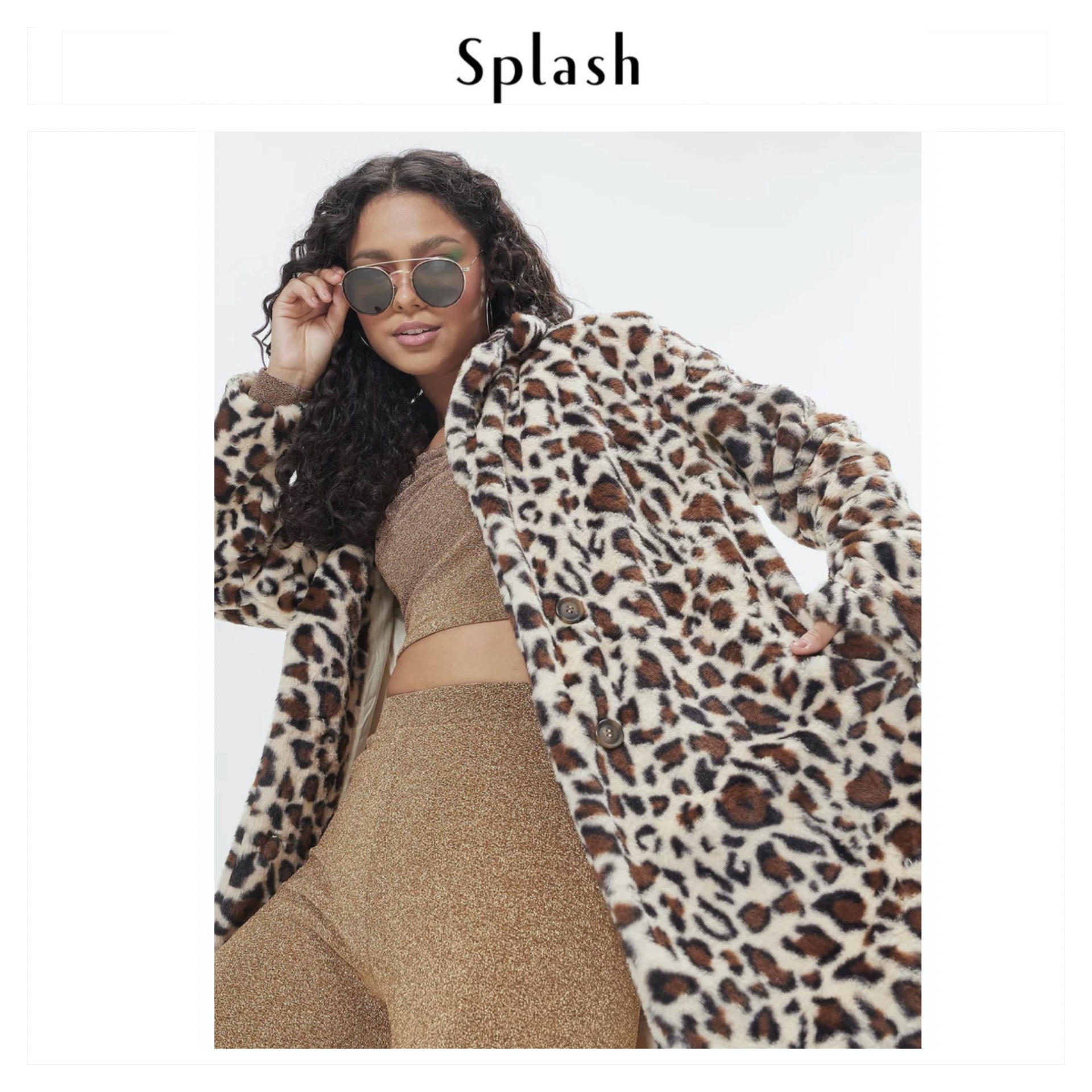 Splash เสื้อโค้ทเฟอร์ ลายเสือ กันหนาว เสื้อขนเฟอร์ ลายเสือ แบรนด์ SPLASH เนื้อขนนุ่มละเอียด นิ่มมากค่ะแบรนด์ สำเนา สำเนา ลายเสือ
