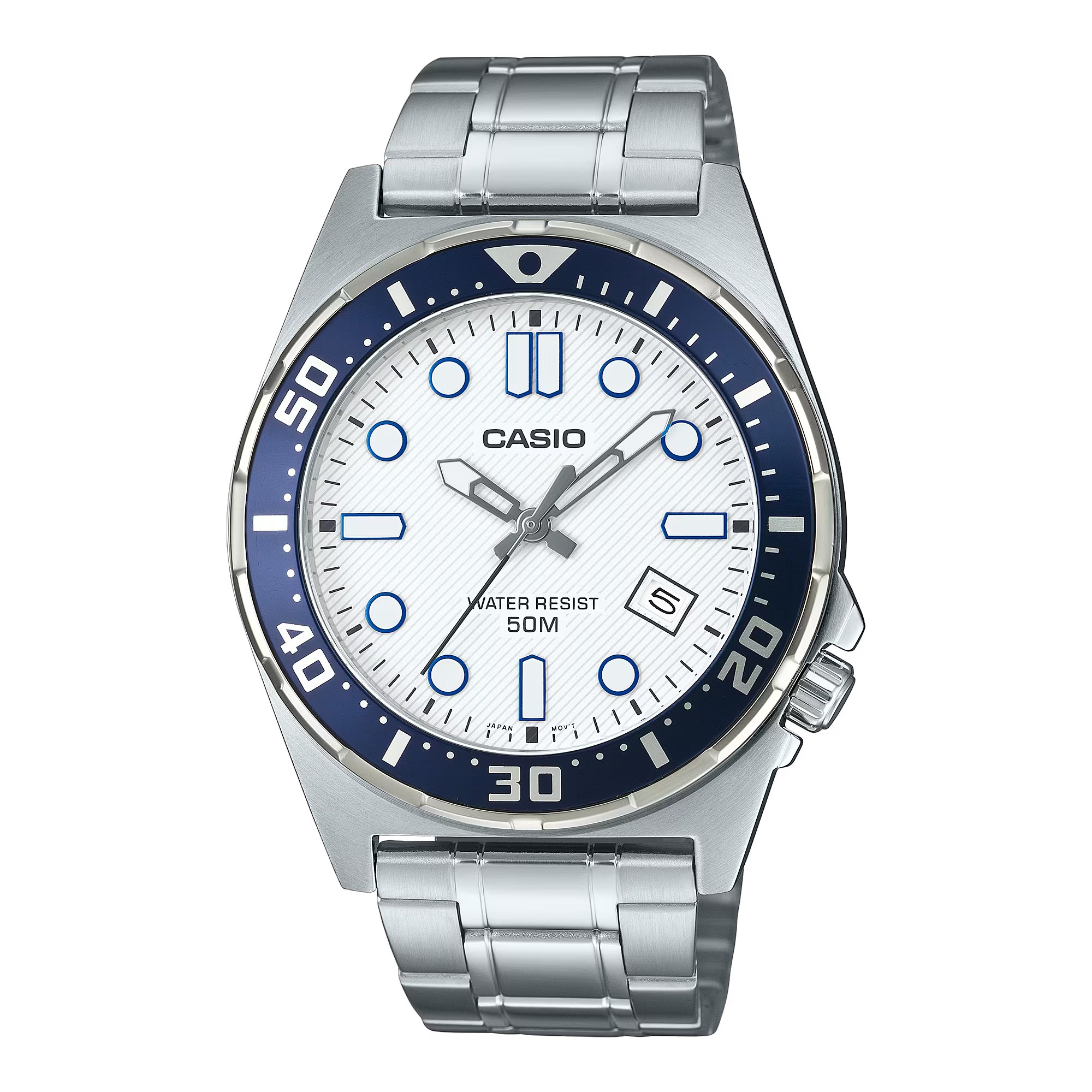 CASIO MID YEAR SALE นาฬิกาคาสิโอ พร้อมส่ง นาฬิกาข้อมือ นาฬิกากันน้ำ นาฬิกาของแท้ BTS ประกันศูนย์ CMG 1 ปี รุ่น MTD-135D-7A นาฬิกาสีเงิน