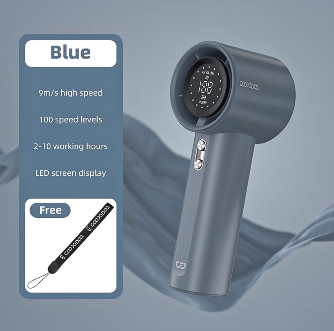 GOOJODOQ พัดลมพกพา พัดลมมือถือ ความเร็วสูง ทํางานเงียบ ปรับความเร็วได้ USB พัดลมมือถือ