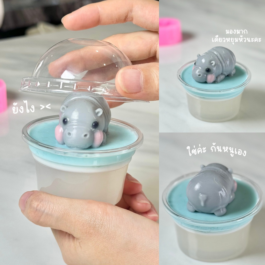 พิมพ์ซิลิโคน ลายฮิปโป หมูเด้ง 5 cm