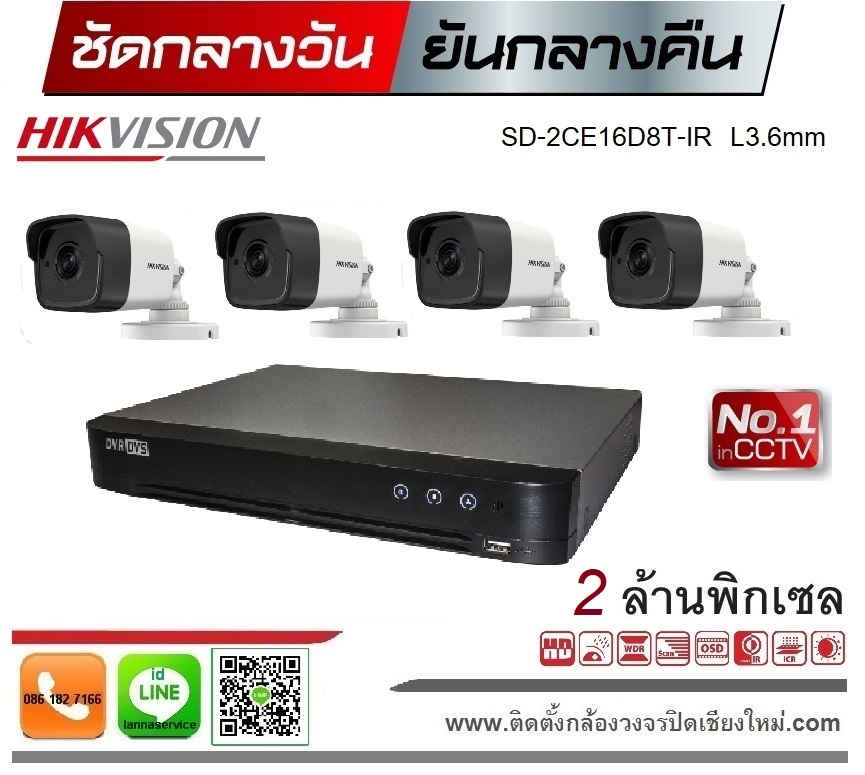 HIKVISION (พร้อมติดตั้ง)ปรับย้อนแสง ivms-4500