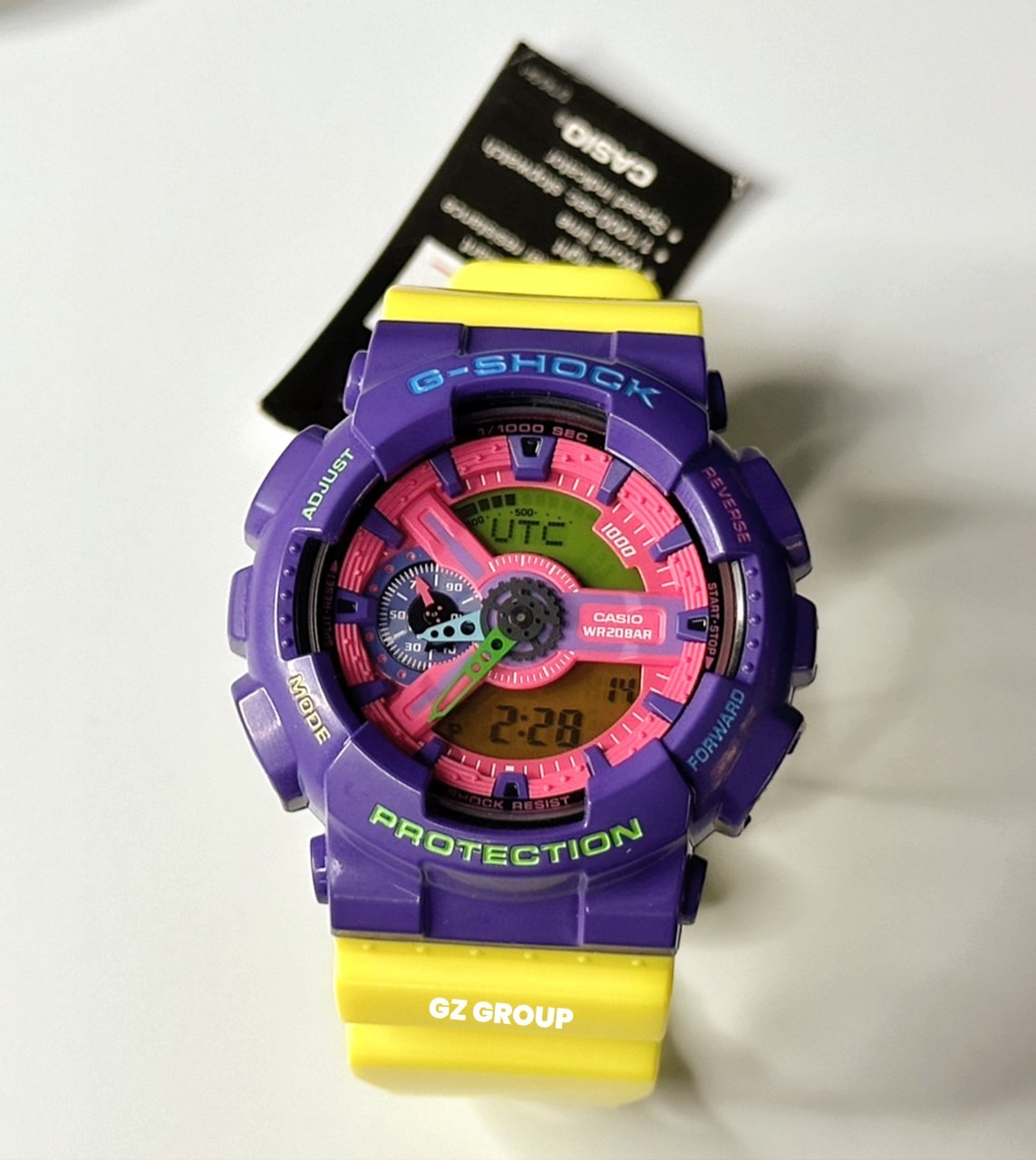 CASIO G-SHOCK นาฬิกาข้อมือ นาฬิกากันน้ำ นาฬิกาของแท้ ประกันศูนย์ CMG 1 ปี รุ่น GA-110HC-6A นาฬิกาสีม่วง