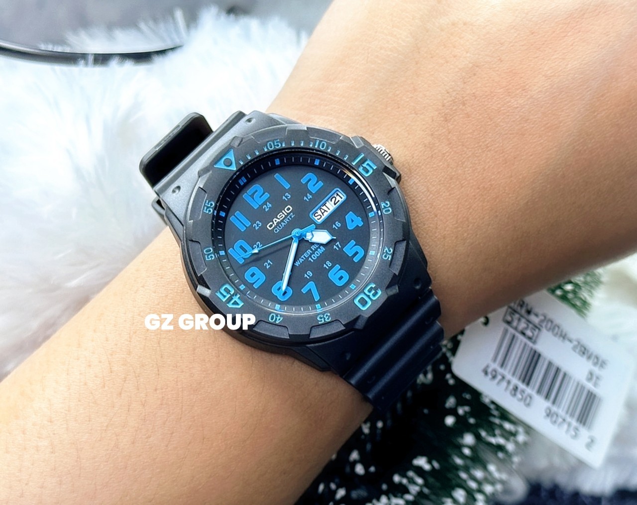 CASIO นาฬิกาคาสิโอ นาฬิกาข้อมือ นาฬิกากันน้ำ นาฬิกาของแท้ ประกันศูนย์ CMG 1 ปี รุ่น MRW-200H-2B นาฬิกาสีดำ