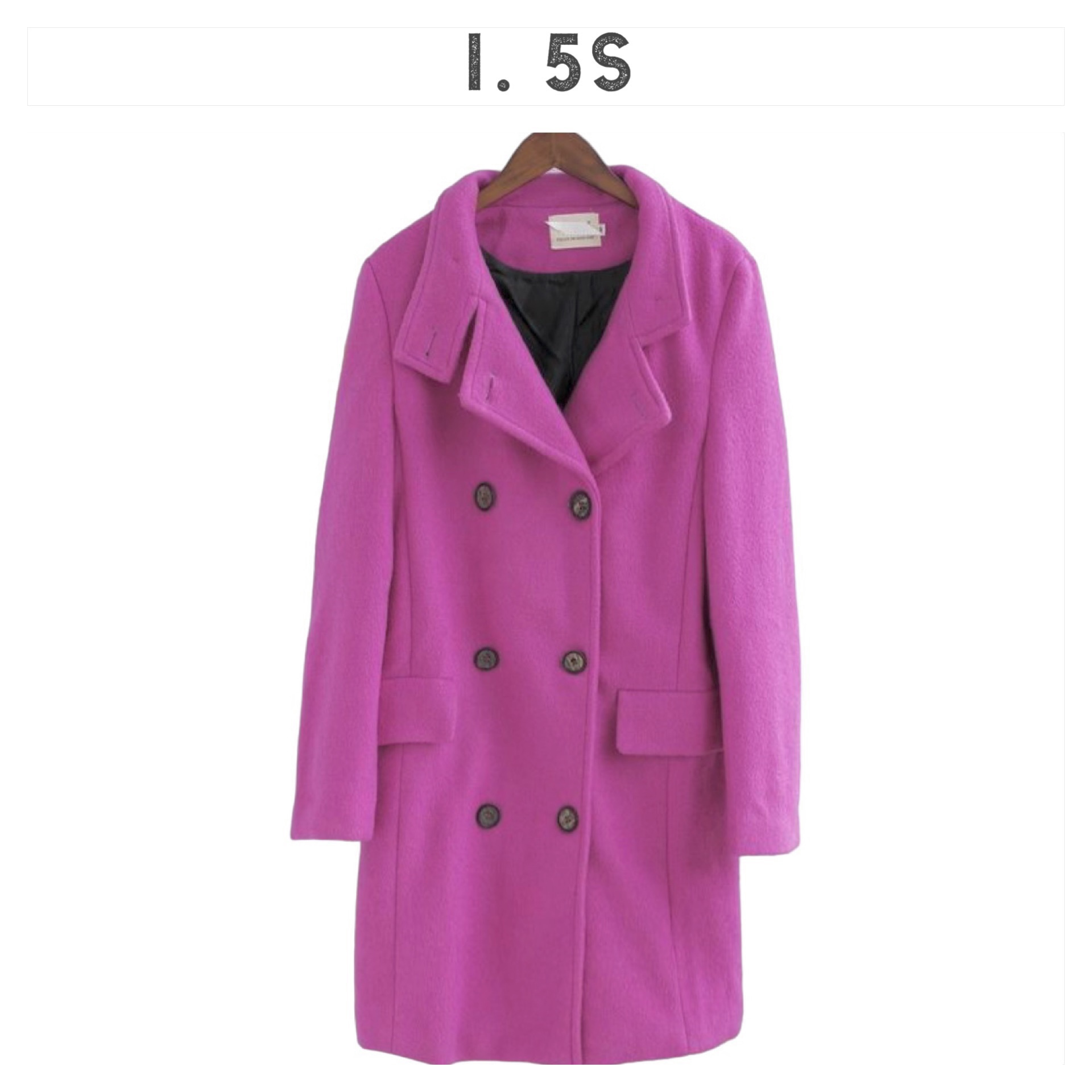 i.5S เสื้อโค้ท peacoat เสื้อโค้ทเฟอร์ โค้ทสักหลาดสีชมพูสด แบรนด์ i.5S สำเนา สำเนา สำเนา