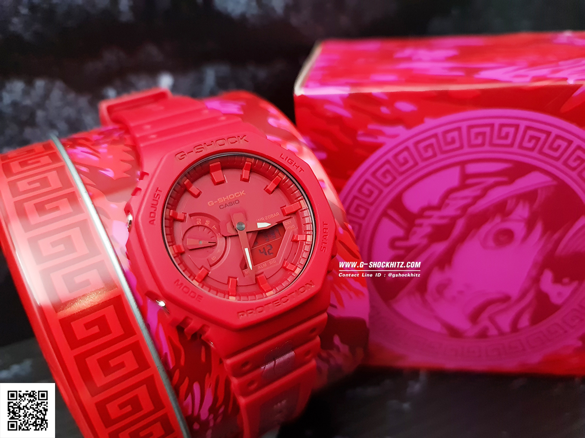 CASIO MID YEAR SALE G-SHOCK พร้อมส่ง นาฬิกาข้อมือ นาฬิกากันน้ำ นาฬิกาของแท้ ประกันศูนย์ CMG 1 ปี รุ่น GA-2100CNY-4 นาฬิกาสีแดง