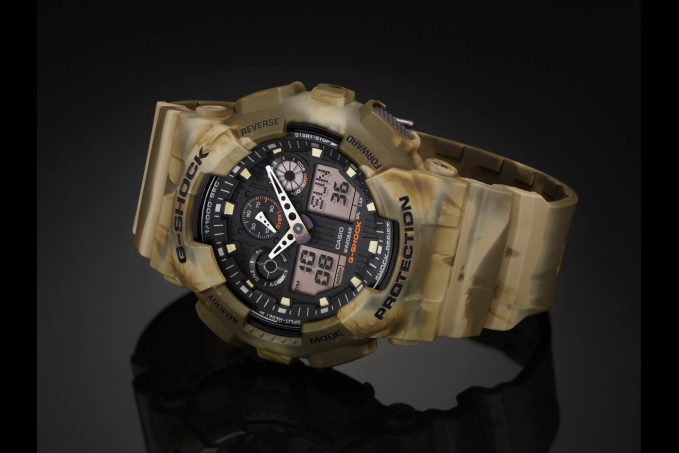 CASIO G-SHOCK นาฬิกาข้อมือ นาฬิกากันน้ำ นาฬิกาของแท้ ประกันศูนย์ CMG 1 ปี รุ่น GA-100MM-5A นาฬิกาสีน้้ำตาล