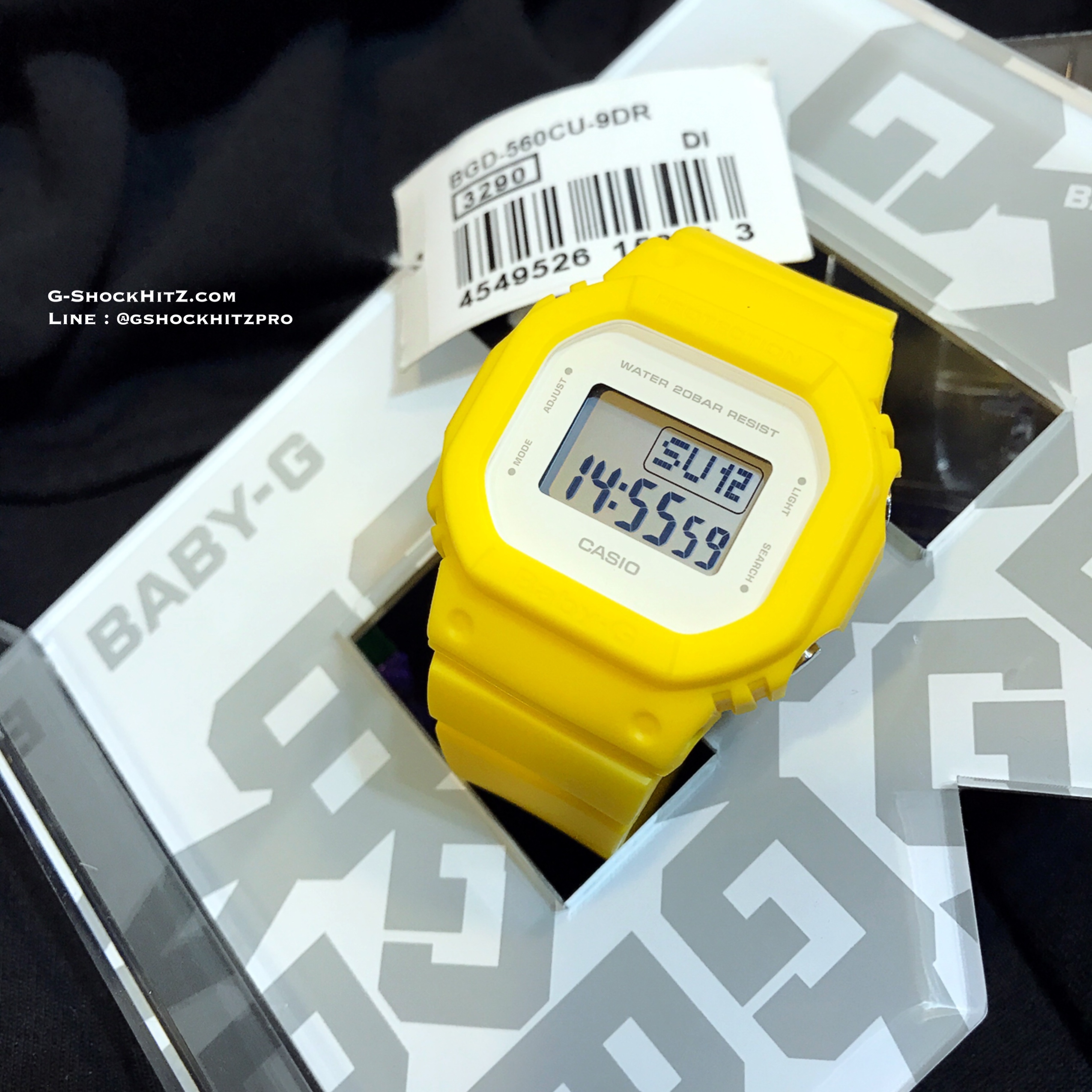 CASIO BABY-G นาฬิกาข้อมือ นาฬิกากันน้ำ นาฬิกาของแท้ ประกันศูนย์ CMG 1 ปี รุ่น BGD-560CU-9D นาฬิกาสีเหลือง