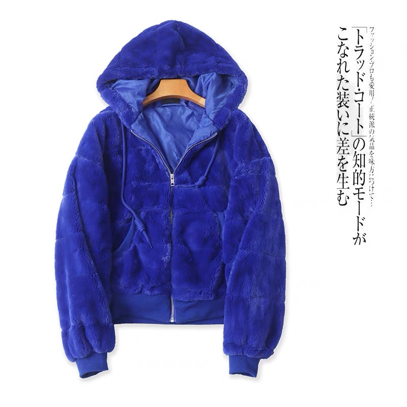 เสื้อเฟอร์กันหนาว หมวกฮู้ด เสื้อขน Fluffy coat แบรนด์ JOLIES & JOY ดำ