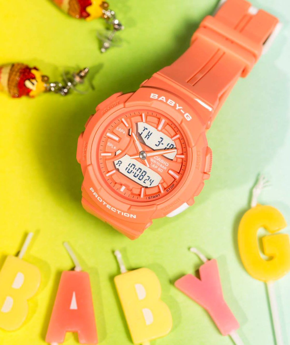 CASIO BABY-G นาฬิกาข้อมือ นาฬิกากันน้ำ นาฬิกาของแท้ ประกันศูนย์ CMG 1 ปี รุ่น BGA-240BC-4A นาฬิกาสีส้ม