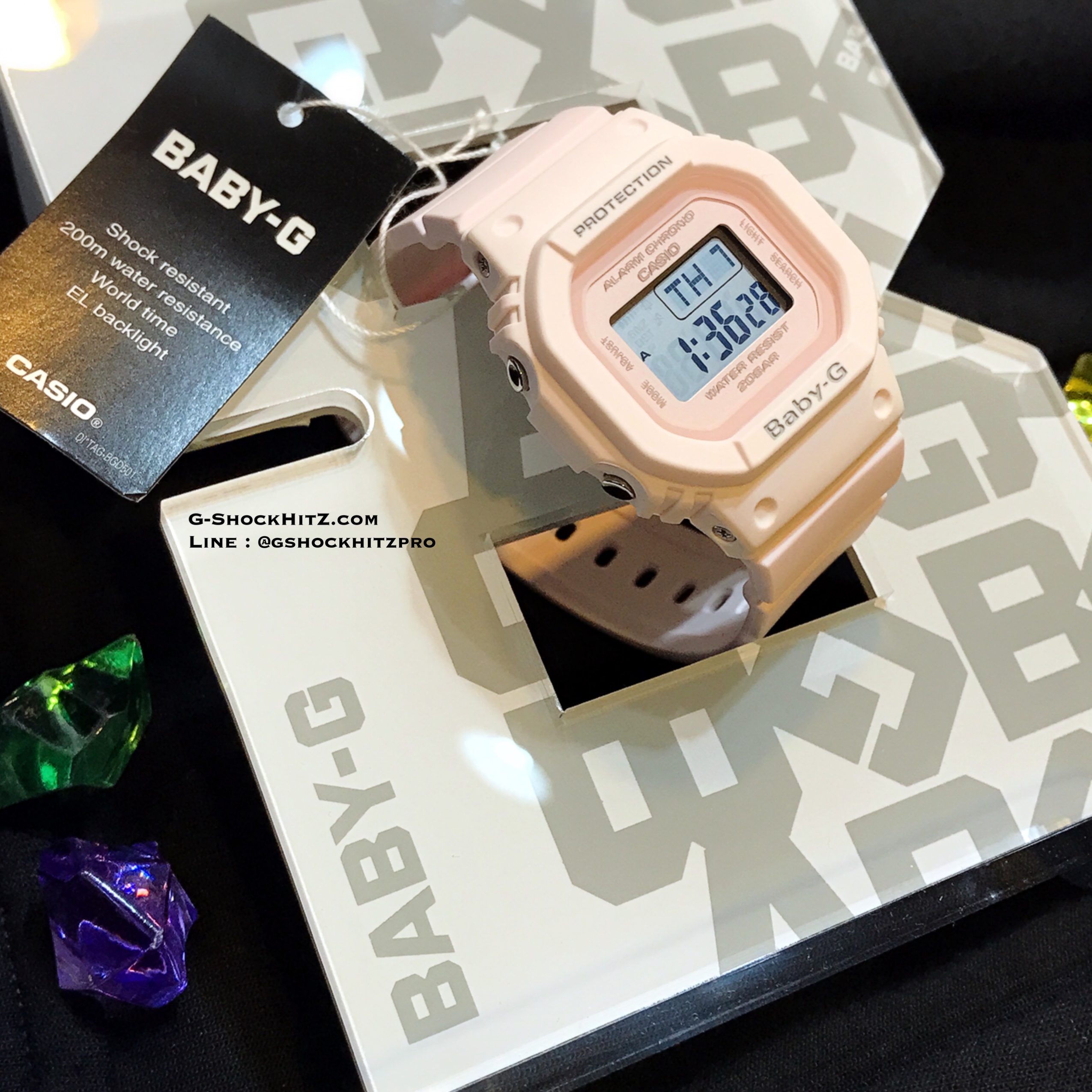 CASIO BABY-G นาฬิกาข้อมือ นาฬิกากันน้ำ นาฬิกาของแท้ ประกันศูนย์ CMG 1 ปี รุ่น BGD-560-4 นาฬิกาสีชมพู