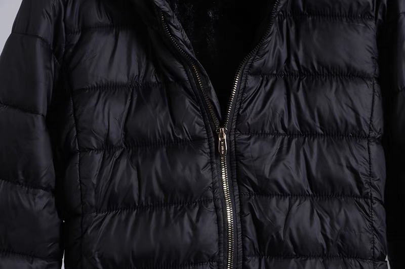 D by design เสื้อกันหนาว เสื้อฮู้ดเฟอร์ บุนวมอุ่น แบรนด์ D by design (padded puffer ดำ