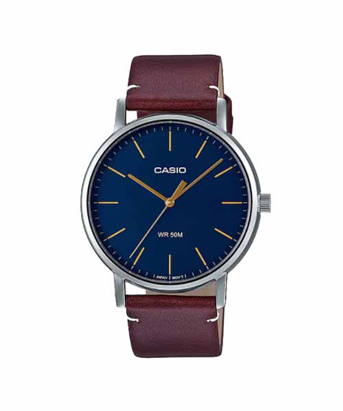 CASIO นาฬิกาคาสิโอ นาฬิกาข้อมือ นาฬิกากันน้ำ นาฬิกาของแท้ ประกันศูนย์ CMG 1 ปี รุ่น MTP-E171L-2E นาฬิกาสีน้ำตาล