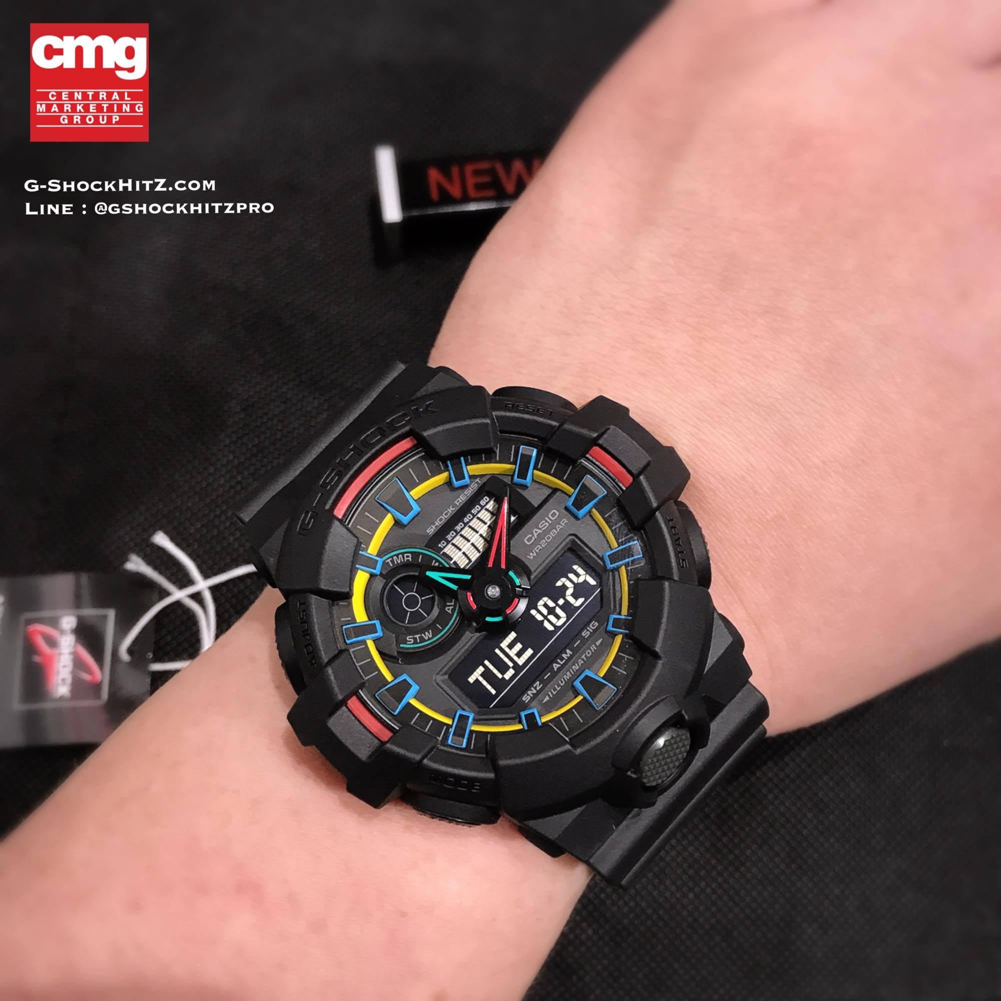 CASIO G-SHOCK นาฬิกาข้อมือ นาฬิกากันน้ำ นาฬิกาของแท้ ประกันศูนย์ CMG 1 ปี รุ่น GA-700SE-1A9 นาฬิกาสีดำ