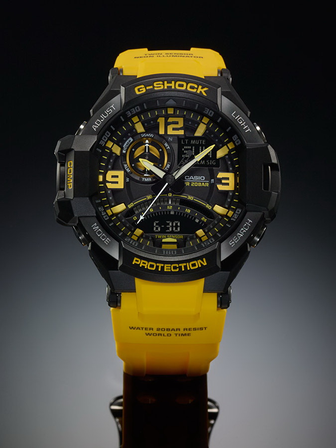 CASIO G-SHOCK นาฬิกาข้อมือ นาฬิกากันน้ำ นาฬิกาของแท้ ประกันศูนย์ CMG 1 ปี รุ่น GA-1000-9B นาฬิกาสีเหลือง