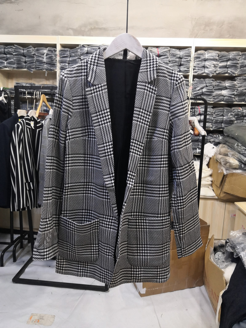 เสื้อโค้ท เสื้อคลุม ทรงสูท ลายตารางเทาดำ เสื้อคลุม เบลเซอร์ Blazer check ❄️แบรนด์✨H&M✨ แท้💯% แบรนด์ H&m