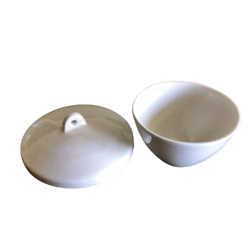 Crucible Porcelain w/ Lid เบ้าเคลือบพร้อมฝาทรงเตี้ย