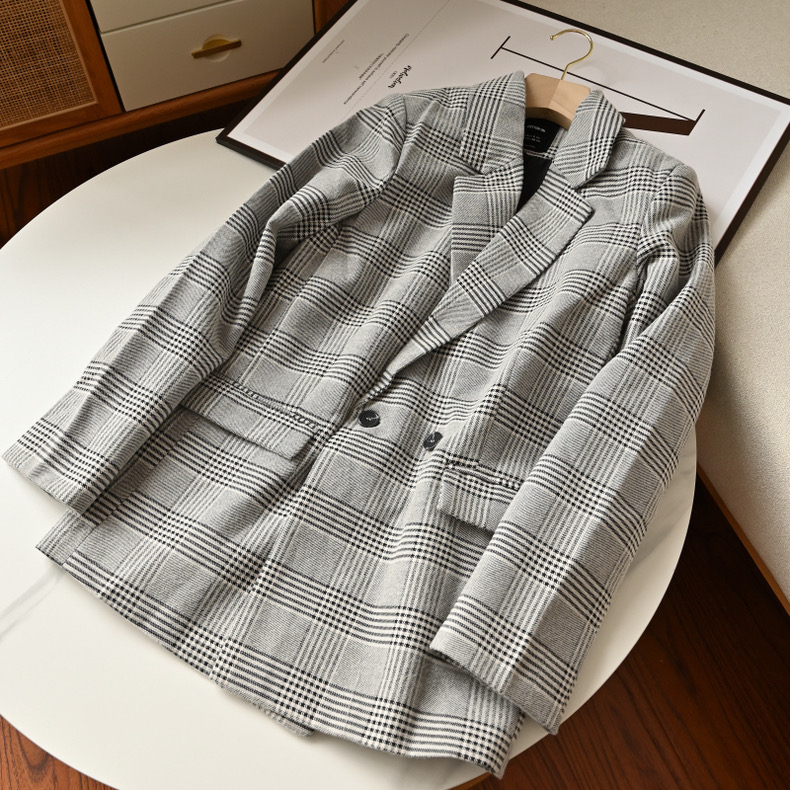 เสื้อโค้ท เสื้อคลุม ทรงสูท ลายตาราง checked plaid blazer gingerham เสื้อคลุม เบลเซอร์ Blazer check ❄️แบรนด์✨H&M✨ แท้💯% แบรนด์ สำเนา