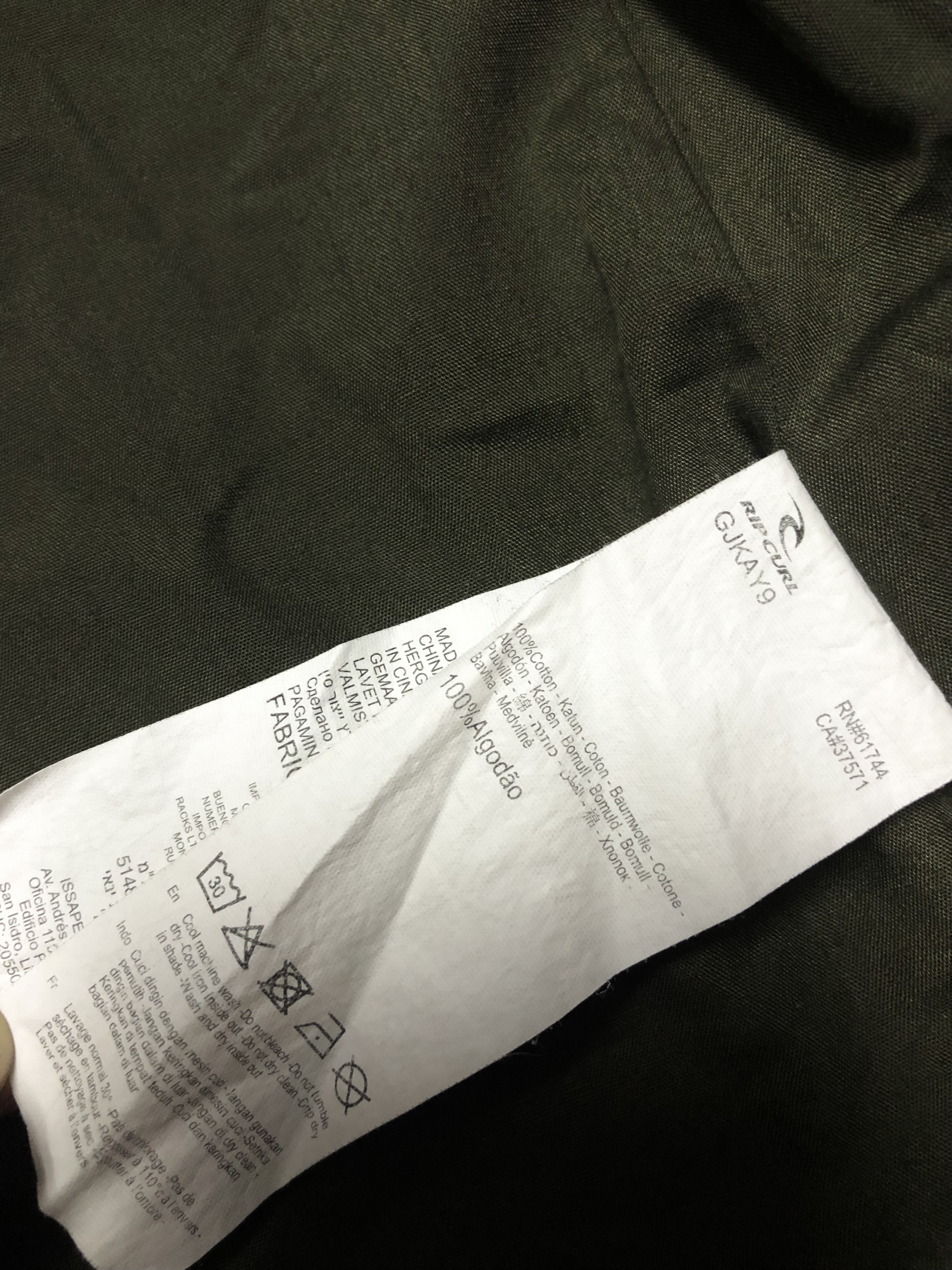 Ripcurl เสื้อนอกเขียวทหาร เสื้อแจ็คเก็ต แนวทหาร แบรนด์ Ripcurl เขียว