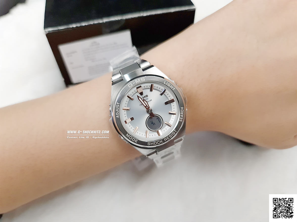 CASIO G-MS นาฬิกาข้อมือ นาฬิกากันน้ำ นาฬิกาของแท้ ประกันศูนย์ CMG 1 ปี รุ่น MSG-S200D-7A นาฬิกาสีเงิน