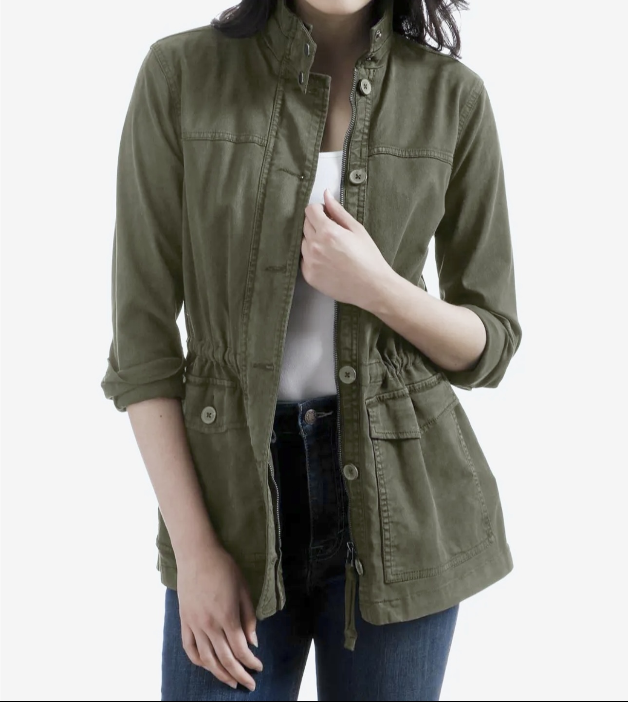 LUCKY BRAND เสื้อนอกเขียวทหาร เสื้อแจ็คเก็ต แนวทหาร แพทเทิน Lucky brandสวย เท่ห์ มาก แบรนด์ In extenso สำเนา เขียว