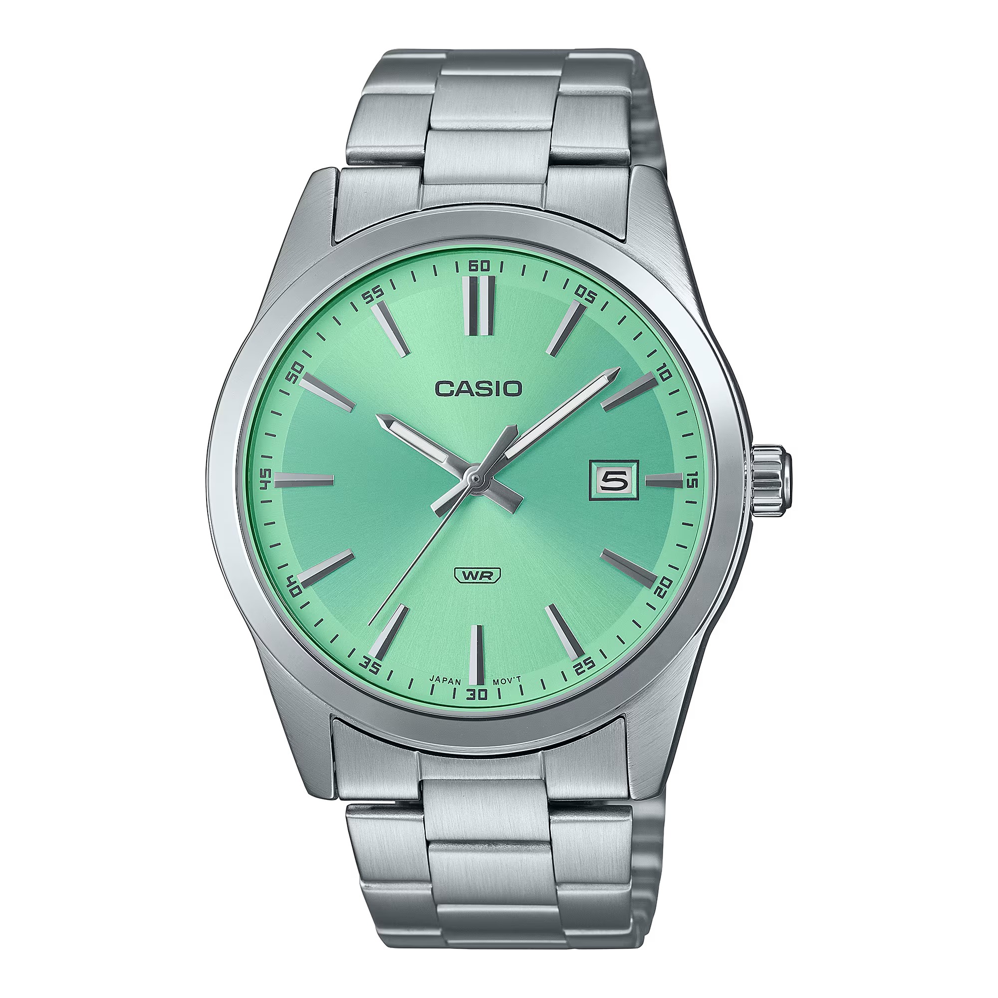 CASIO MID YEAR SALE นาฬิกาคาสิโอ พร้อมส่ง นาฬิกาข้อมือ นาฬิกากันน้ำ นาฬิกาของแท้ BTS ประกันศูนย์ CMG 1 ปี รุ่น MTP-VD03D-3A2 นาฬิกาสีเงิน