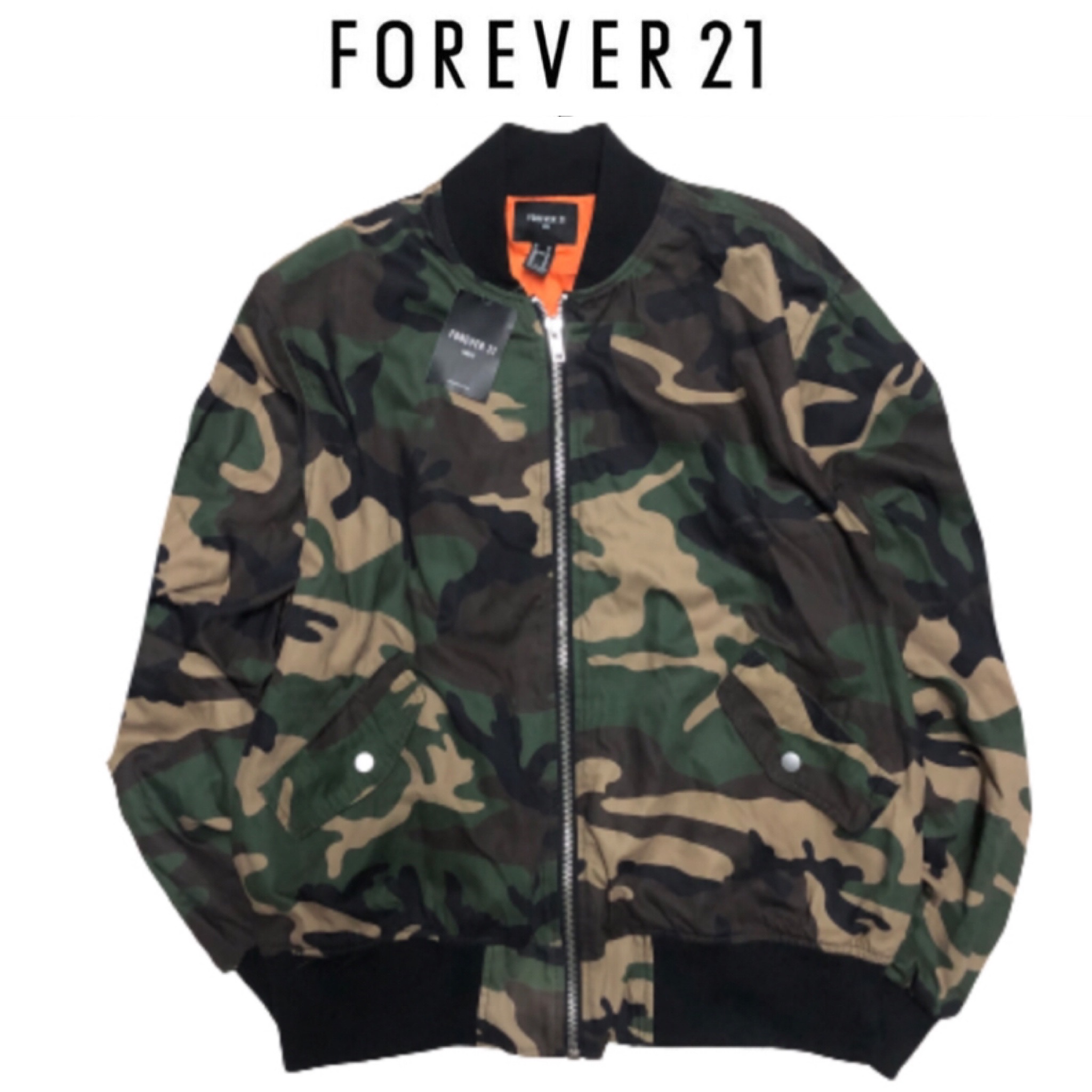 Forever21 เสื้อนอกลายพราง ทหาร เสื้อแจ็คเก็ตลายพราง เสื้อนอก แนวทหาร Forever21แพทเทินสวย เท่ห์ มาก คะ ลายพราง