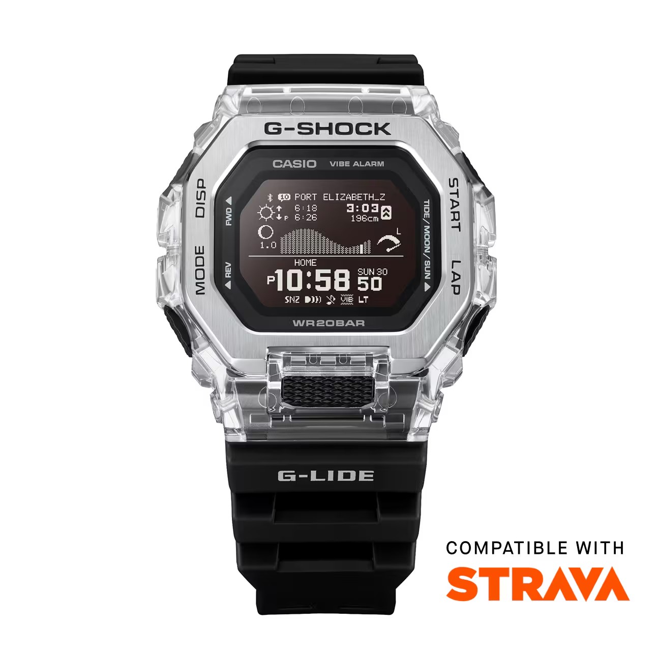 CASIO G-SHOCK นาฬิกาข้อมือ นาฬิกากันน้ำ นาฬิกาของแท้ ประกันศูนย์ CMG 1 ปี รุ่น GBX-100S-1 นาฬิกาสีดำ