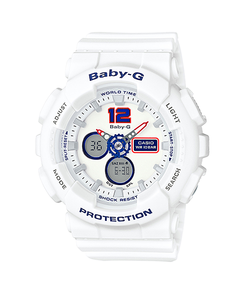 CASIO BABY-G นาฬิกาข้อมือ นาฬิกากันน้ำ นาฬิกาของแท้ ประกันศูนย์ CMG 1 ปี รุ่น BA-120TR-7B นาฬิกาสีขาว