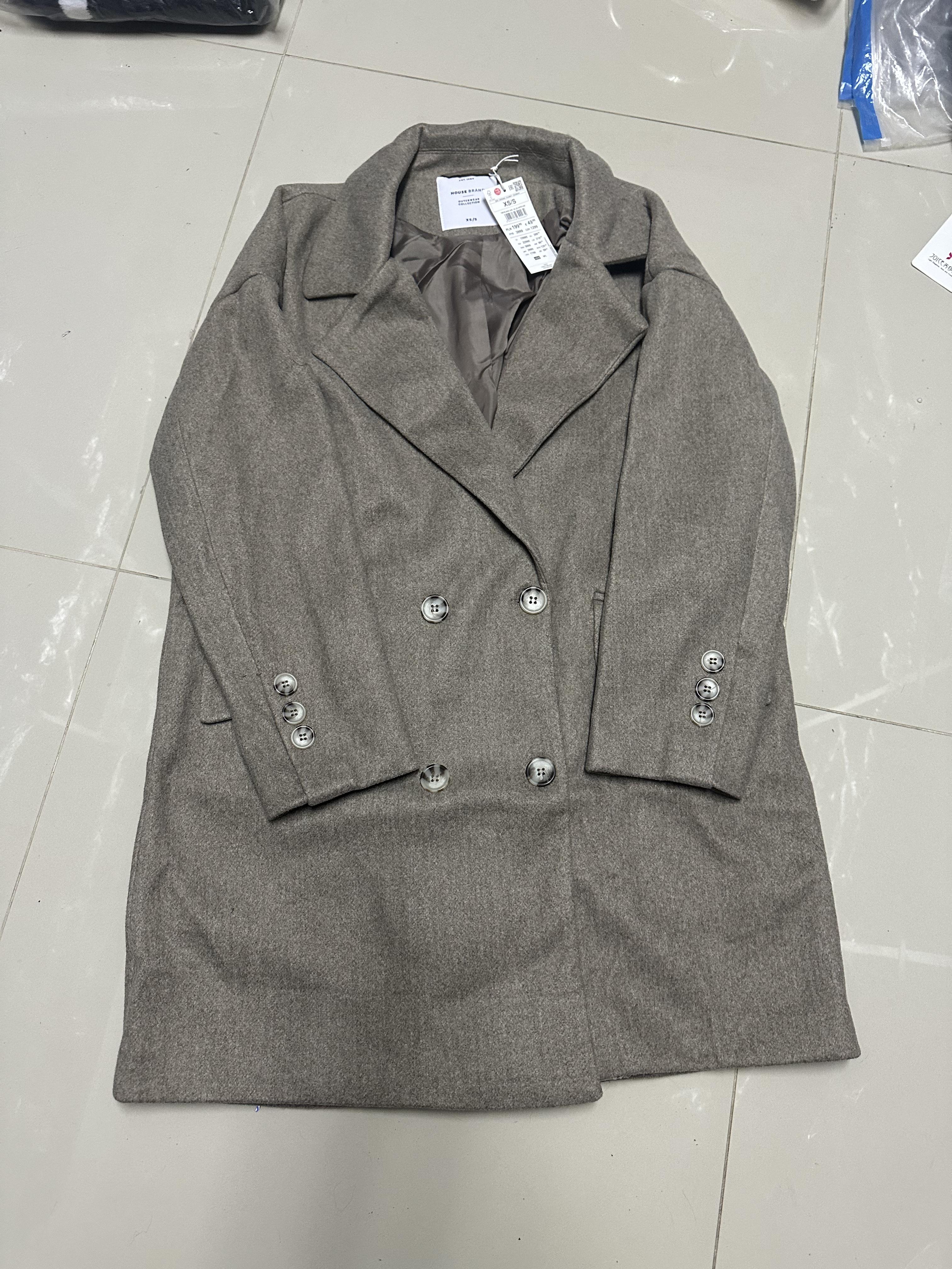 House brand เสื้อโค้ท เสื้อกันหนาว เนื้อผ้าสักหลาดวูล สีน้ำตาลอ่อน แบรนด์ HOUSE BRAND