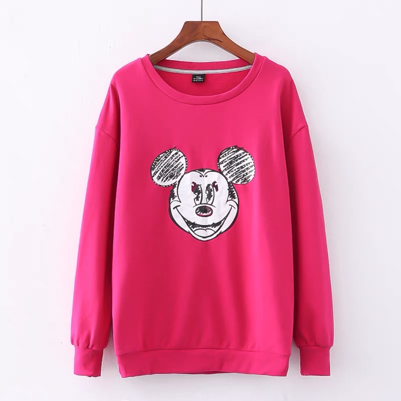 Disney เสื้อสเวตเตอร์ สีชมพูบานเย็น สกรีนลายMICKEY งานDISNEY สำเนา สำเนา เทาอ่อน