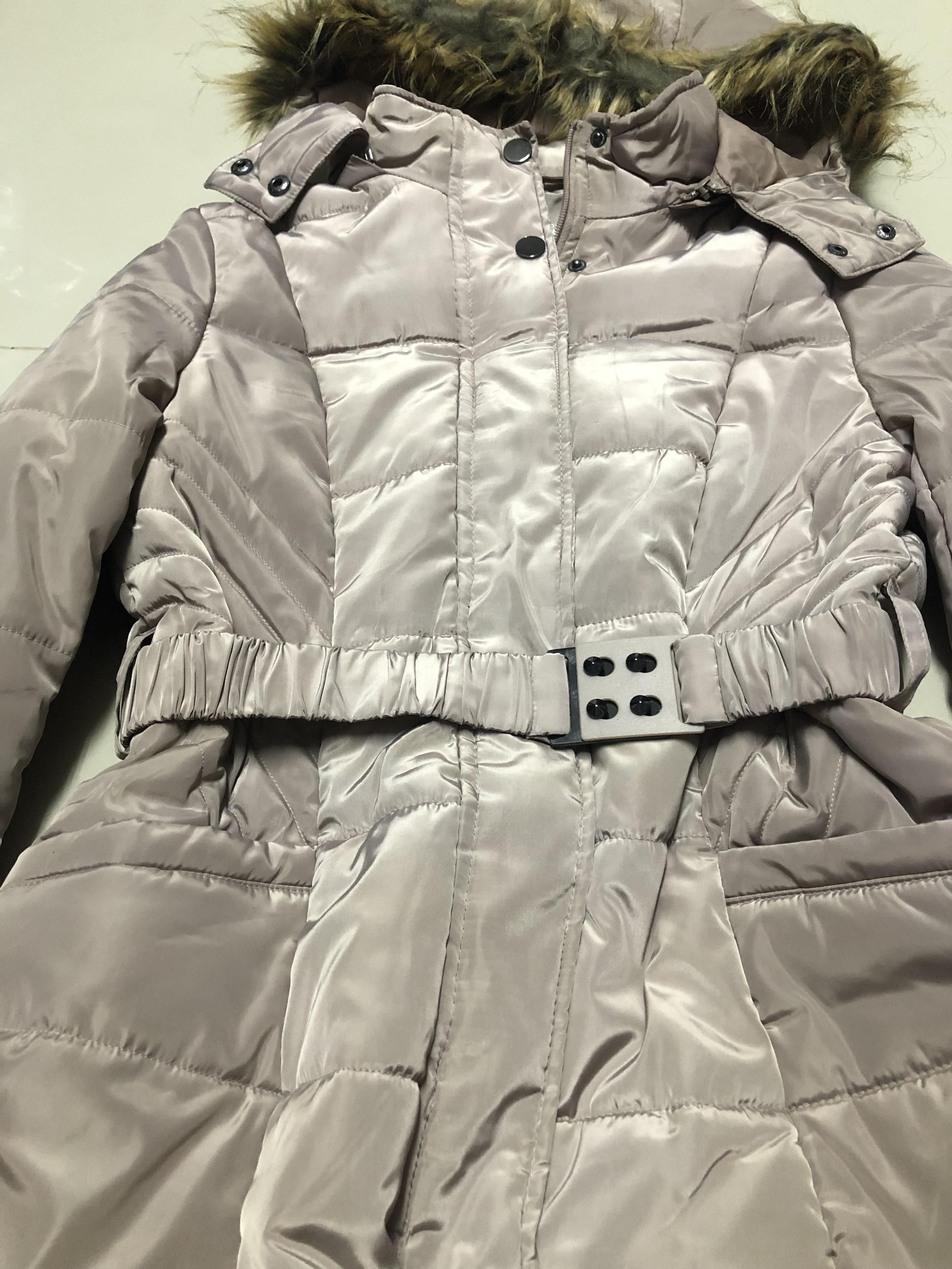 U.S. Polo ASSN. เสื้อกันหนาว เสื้อฮู้ดเฟอร์ บุนวมอุ่น สีนู้ดกะปิ แบรนด์ U.S. POLO ASSN. (padded puffer coat สำเนา กะปิ