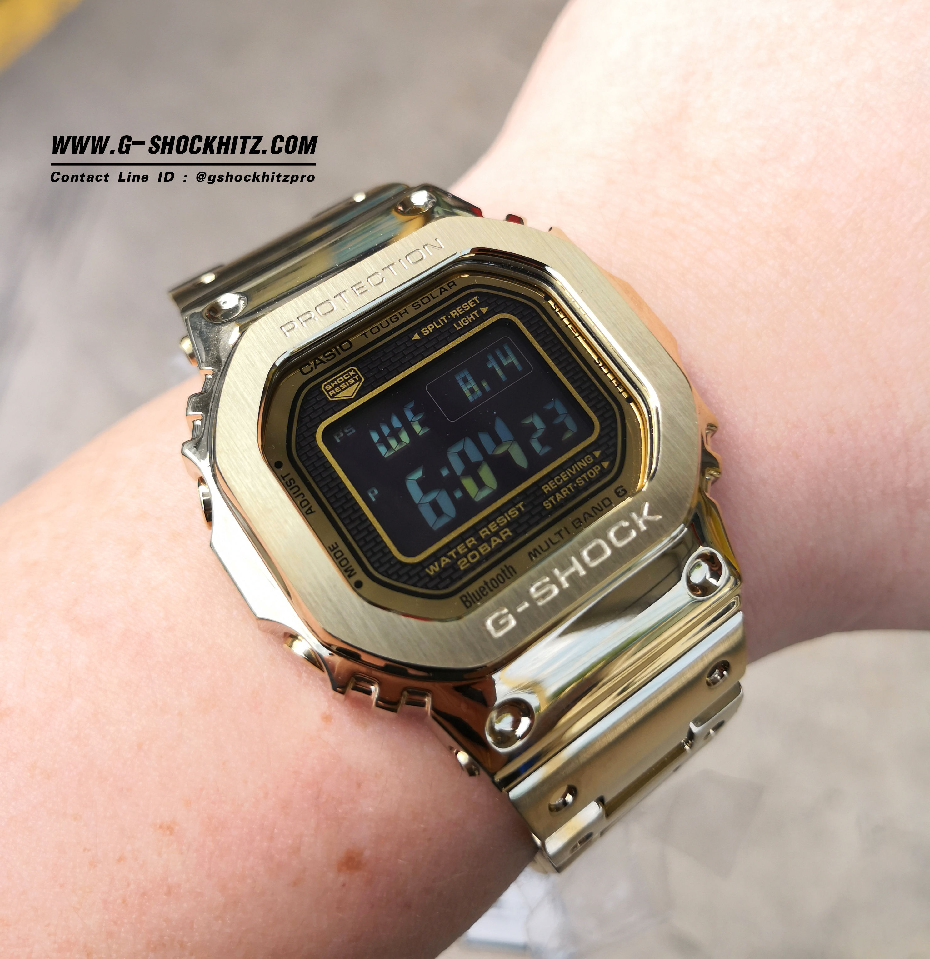 CASIO G-SHOCK นาฬิกาข้อมือ นาฬิกากันน้ำ นาฬิกาของแท้ ประกันศูนย์ CMG 1 ปี รุ่น GMW-B5000GD-9D นาฬิกาสีทอง