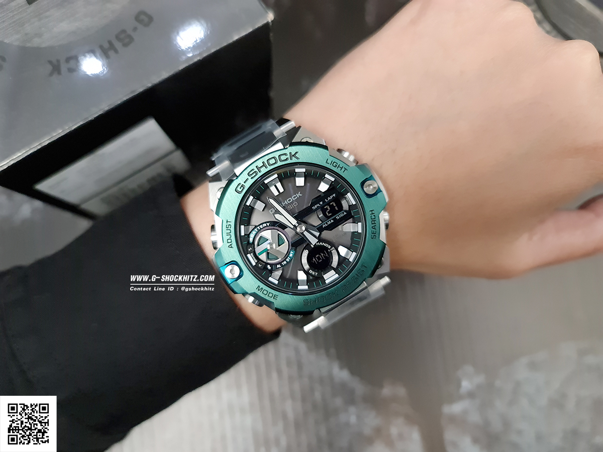 CASIO G-SHOCK นาฬิกาข้อมือ นาฬิกากันน้ำ นาฬิกาของแท้ ประกันศูนย์ CMG 1 ปี รุ่น GST-B400CD-1A3 นาฬิกาสีเงิน