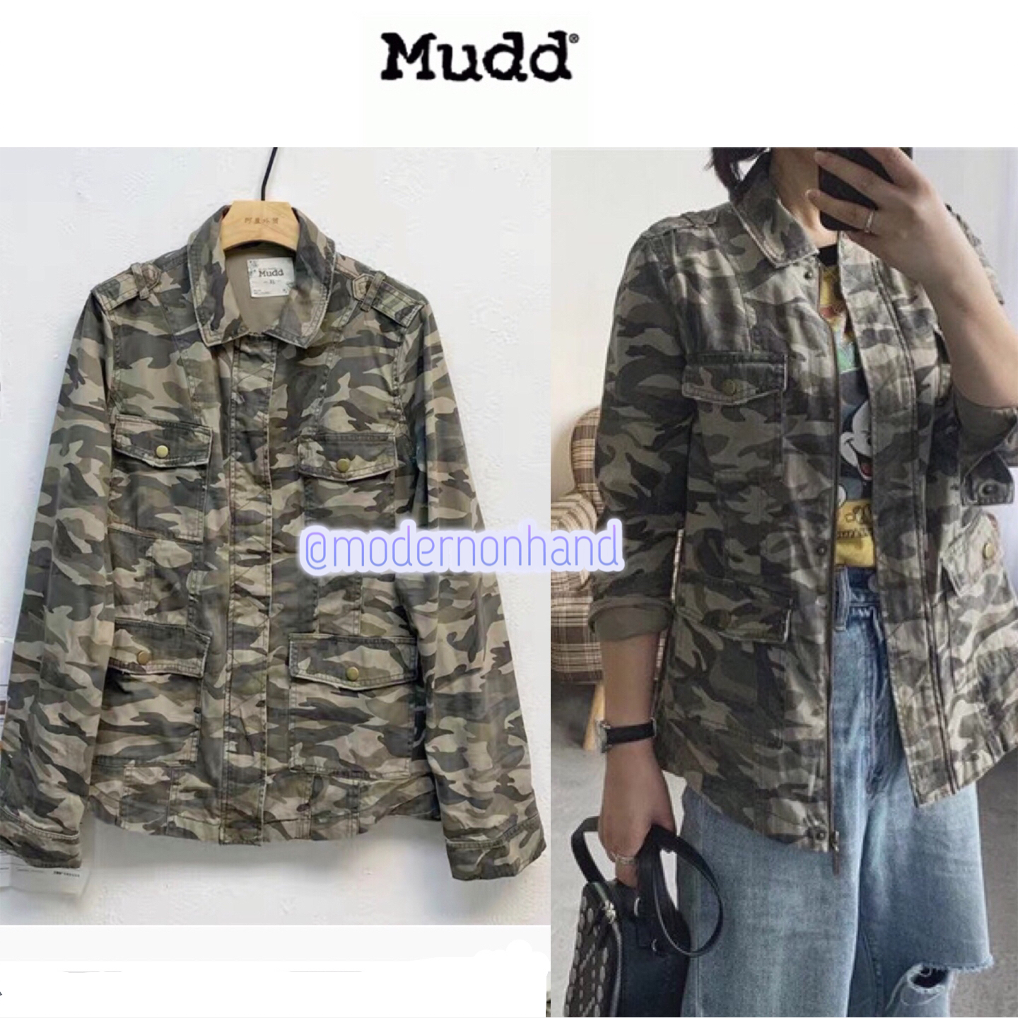 Mudd เสื้อทหาร เสื้อแจ็คเก็ตลายพราง เสื้อนอกแนวทหาร แพทเทินสวย เท่ห์มาก แบรนด์ MUDD คะ สำเนา สำเนา สำเนา เขียว