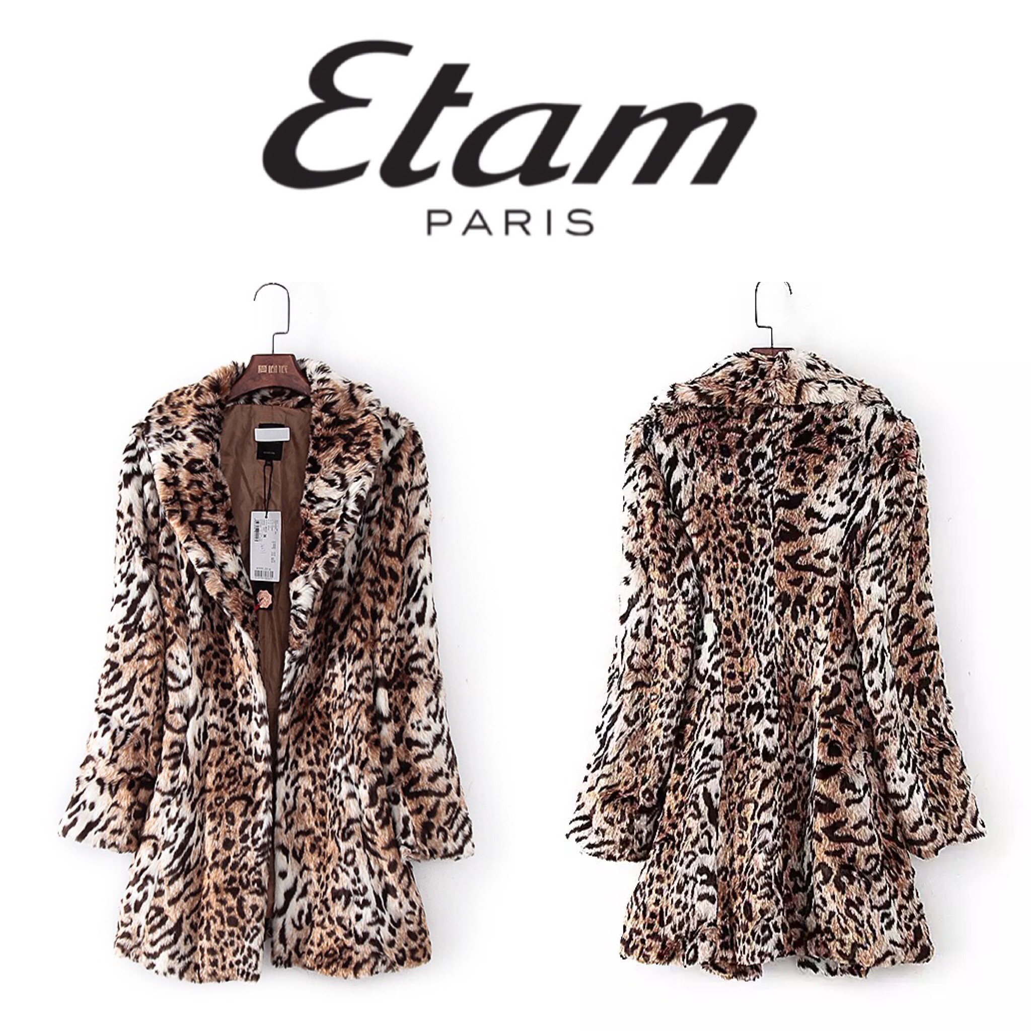 ETAM เสื้อคลุมแต่งขน ลายเสือETAM โค้ทขน ลายเสือดาว เนื้อขนสวย นุ่ม หรู งานพรีเมี่ยมช็อปเบยคะ (ราคาเต็ม฿4,900) SIZE S/M/L ลายเสือ