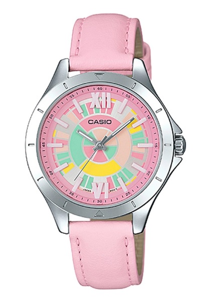CASIO นาฬิกาคาสิโอ นาฬิกาข้อมือ นาฬิกากันน้ำ นาฬิกาของแท้ ประกันศูนย์ CMG 1 ปี รุ่น LTP-E129L-4A นาฬิกาสีชมพู