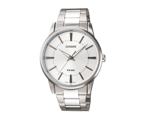 CASIO นาฬิกาคาสิโอ นาฬิกาข้อมือ นาฬิกากันน้ำ นาฬิกาของแท้ ประกันศูนย์ CMG 1 ปี รุ่น MTP-1303D-7A นาฬิกาสีเงิน