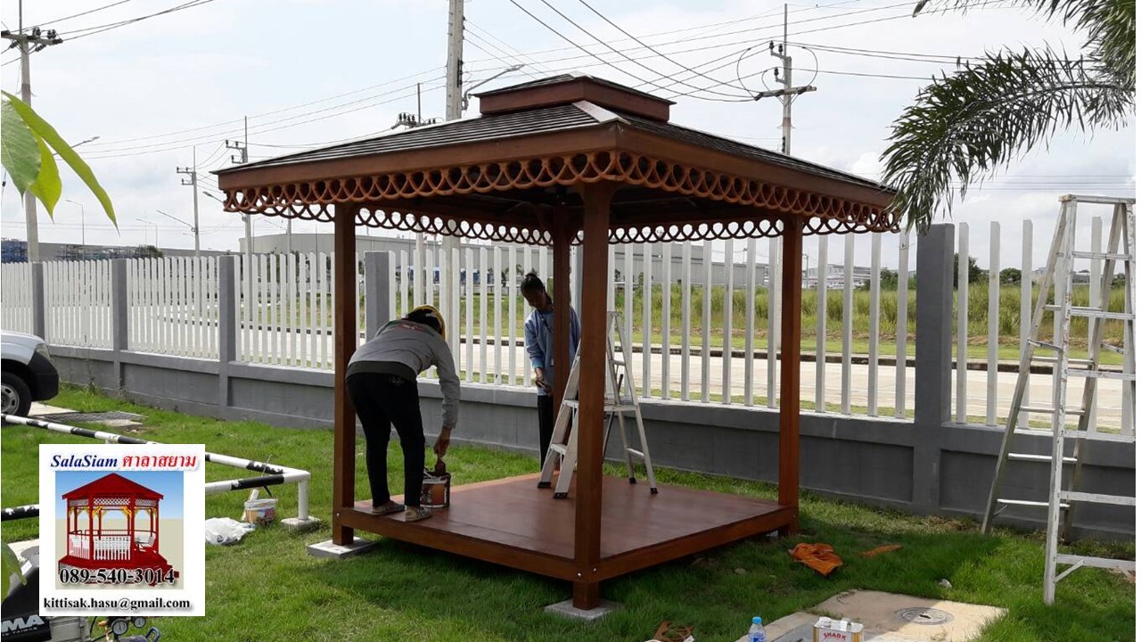 รหัสสินค้า : SL-018 : ศาลาทางบาหลี นั่งพื้น ขนาด 2 X 2 X 3 เมตร