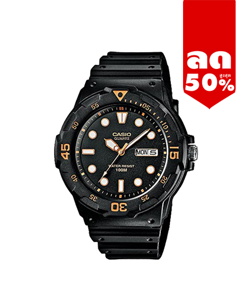 CASIO นาฬิกาคาสิโอ นาฬิกาข้อมือ นาฬิกากันน้ำ นาฬิกาของแท้ ประกันศูนย์ CMG 1 ปี รุ่น MRW-200H-1E นาฬิกาสีดำ