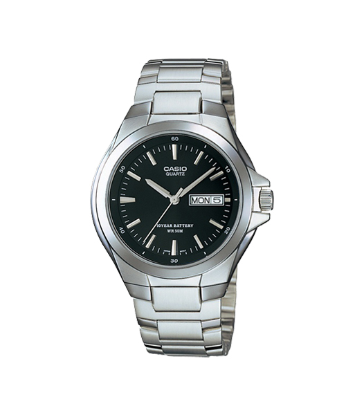 CASIO นาฬิกาคาสิโอ นาฬิกาข้อมือ นาฬิกากันน้ำ นาฬิกาของแท้ ประกันศูนย์ CMG 1 ปี รุ่น MTP-1228D-1A นาฬิกาสีเงิน