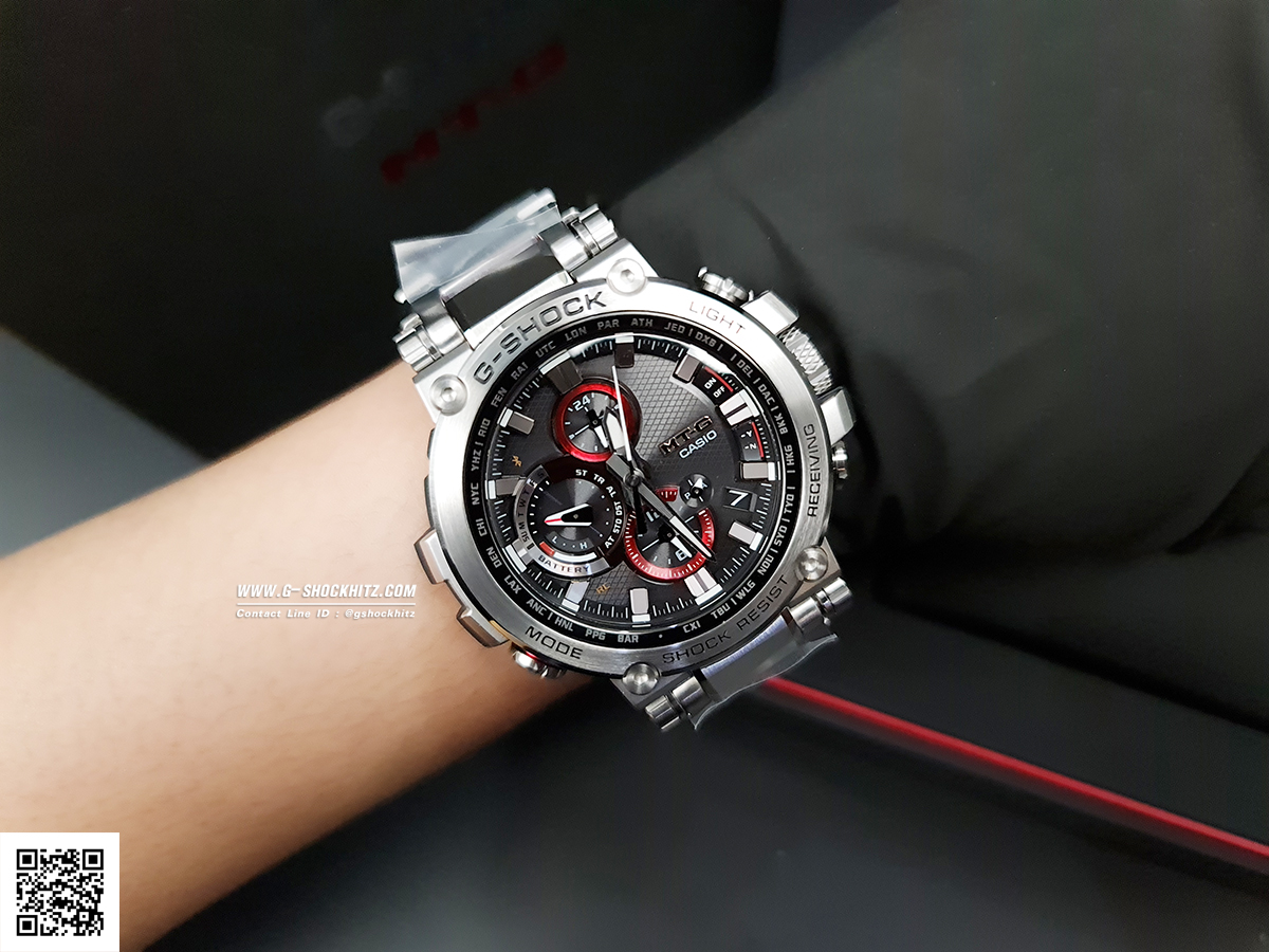 CASIO G-SHOCK นาฬิกาข้อมือ นาฬิกากันน้ำ นาฬิกาของแท้ ประกันศูนย์ CMG 1 ปี รุ่น MTG-B1000D-1A นาฬิกาสีเงิน